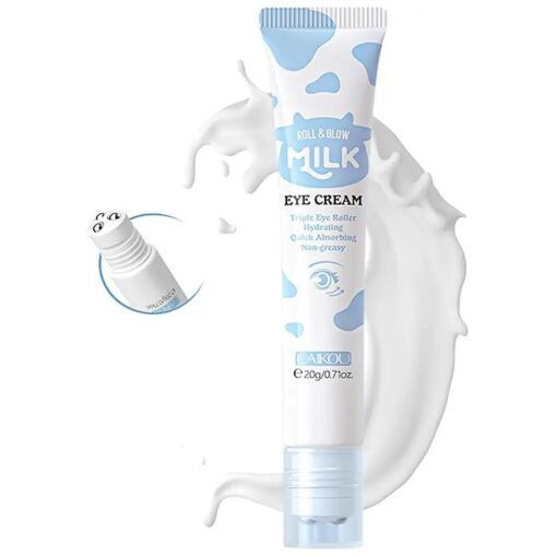 ARAKY Milk Under Eye Cream Roll-On, Triple Roll & Glow the Skin Around The Eyes, Eye Serum For Dullness, Dryness, Fine Lines, Repair Wrinkles Under The Eyes, Intense Hydrating Eye Treatment Serum Oil