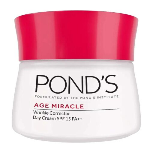 Ponds Age Miracle Day Cream, Anti Wrinkle Cream & Face Moisturizer with SPF 15, Use as a Daily Moisturizer for Face, 50 ML