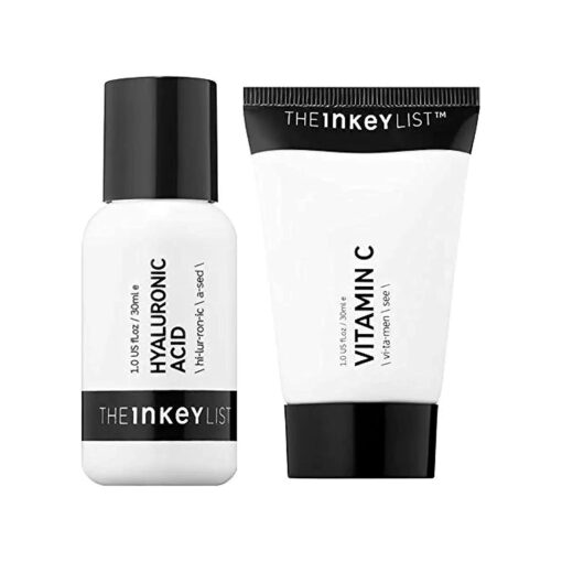 The Inkey List Face Serum And Cream Skincare Set ! Hyaluronic Acid Serum And Vitamin C Cream ! Antioxidant & Skin Brightening Face Cream ! Hydrating Serum For Wrinkles, Dryness And Fine Lines !