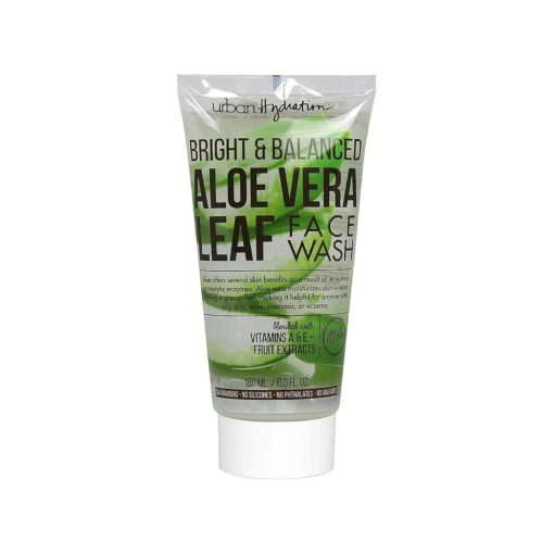 Urban Hydration Bright & Balanced Aloe Vera Leaf Face Wash | Gentle, Hydrates, Detoxes, Fights Acne, Anti-Aging Benefits For All Skin Types, Leaves Skin Moisturized and Smooth | 6 Fl Ounce