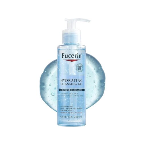 Eucerin Hydrating Cleansing Gel, Daily Facial Cleanser Formulated with Hyaluronic Acid, 6.8 Fl Oz