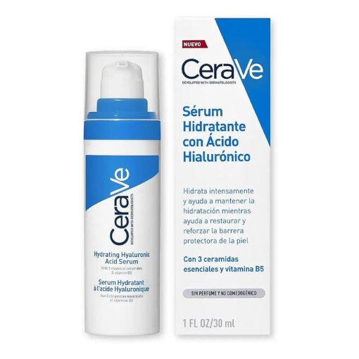 CeraVe Hydrating Hyaluronic Acid Serum | 30ml/1oz | Day & Night Facial Serum with Hyaluronic acid | For All Skin Types