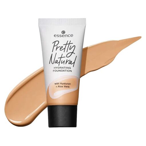 essence Pretty Natural Hydrating Foundation Make Up with Hyaluronic + Aloe Vera, No, 040 Neutral Vanilla, Nude Moisturising, Radiantly Fresh, Matte, Vegan, Oil-Free, Alcohol-Free ( 30 ml )