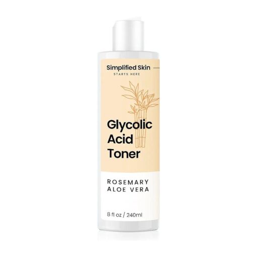 Glycolic Acid 8 % Toner for Face - Facial Toning Solution - Hydrating, Anti-Aging, Exfoliating Face Toner for Women & Men - with AHA, Aloe Vera, & Rosemary Extract Skin Toner - Alcohol-Free - 8 fl Oz