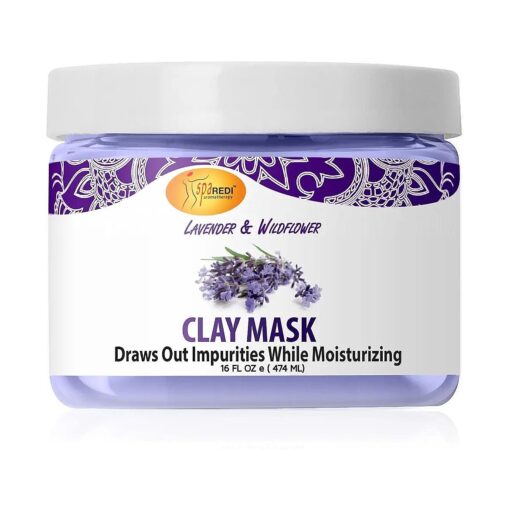 SPA REDI - Clay Mask, Lavender and Wildflower, 16 Oz - Pedicure and Body Deep Cleansing, Skin Pore Purifying, Detoxifying and Hydrating