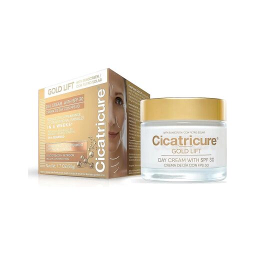 Cicatricure Gold Lift Day Cream, Anti Aging Face Moisturizer with SPF 30, Hydrating Skin Care with Gold, Calcium & Silicon to Lift and Tighten Face Contour 1.7 Ounce