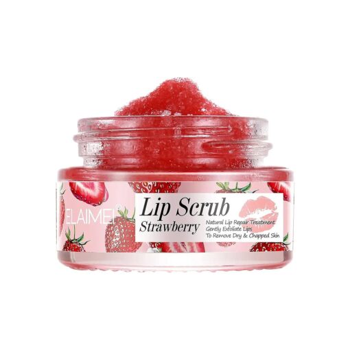 Lip Scrub, Exfoliator Moisturizer Lip Sugar Scrub Moisturizing Collagen Lip Balm Mask Night Sleep Lip Mask Effectively Moisturizes And Repairs Dry Lips Lip Treatment - Strawberry