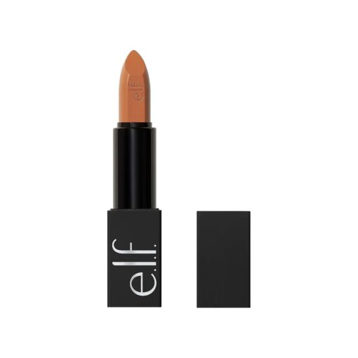 e.l.f, O Face Satin Lipstick, Richly Pigmented, Nourishing & Long-Lasting Creamy Lipstick, Infused With Jojoba, Vegan & Cruelty-Free, Hustle