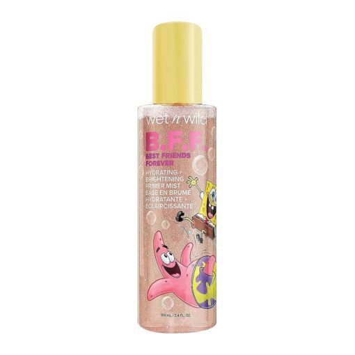 wet n wild Hydrating + Brightening Primer Mist SpongeBob Squarepants Makeup Moisturizer Makeup Primer 1114230, B.F.F., 3.4 Fl Oz