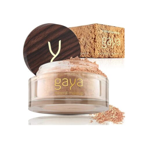 Vegan Mineral Powder Foundation Light to Full Coverage, Natural Foundation for Natural-Looking, Mica Mineral Foundation, Cruelty Free, No Chemicals by Gaya Cosmetics ( MF5 )