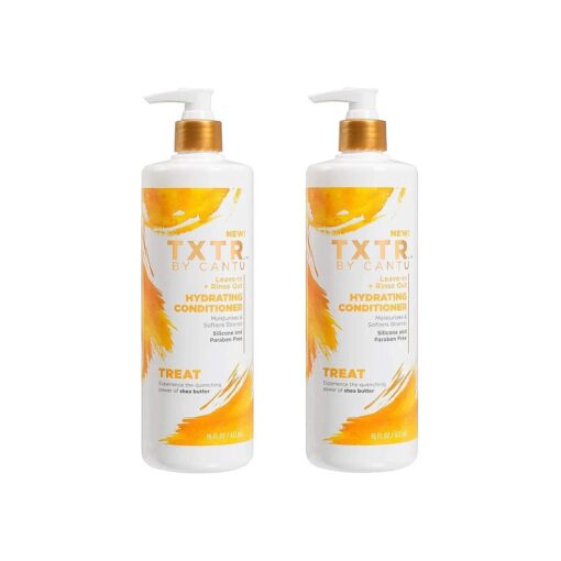 Hydrating Conditioner from TXTR by Cantu - 2 pack of 16 oz Pump Bottles - Silicone & Paraben Free Formula Moisturizes and Softens Strands