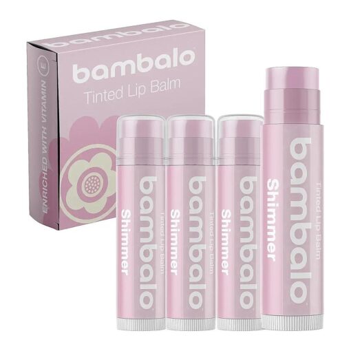 4-Pack Shimmer Tinted Lip Balms - Natural & Organic Ingredients - Hydrating & Moisturizing, USA Made