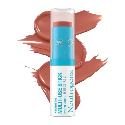 Neutrogena Hydro Boost Hydrating Multi-Use Makeup Stick with Hyaluronic Acid, Gentle Multi-Use Colored Makeup Balm to Brighten Lips, Cheeks & Eyes, Non-Comedogenic, Temptation, 0.26 oz