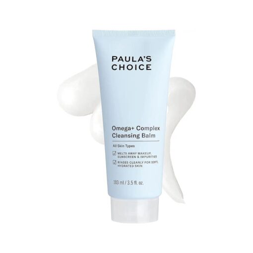 Paula 's Choice Omega Complex Cleansing Balm, Double Cleanse Face Wash & Daily Makeup Remover, Suitable for Dry & Sensitive Skin, Mineral Oil-Free, Paraben-Free & Fragrance-Free, 3.5 Fl Oz