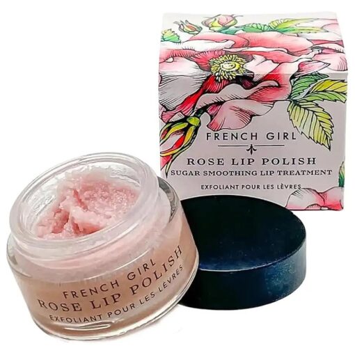 French Girl Rose Lip Scrub - Organic Sugar Scrub For Lips, Hydrating Lip Exfoliator & Moisturizer with Shea Butter & Essential Oils, Treatment for Dry Lips, Clean, Vegan & Cruelty-Free, 1oz