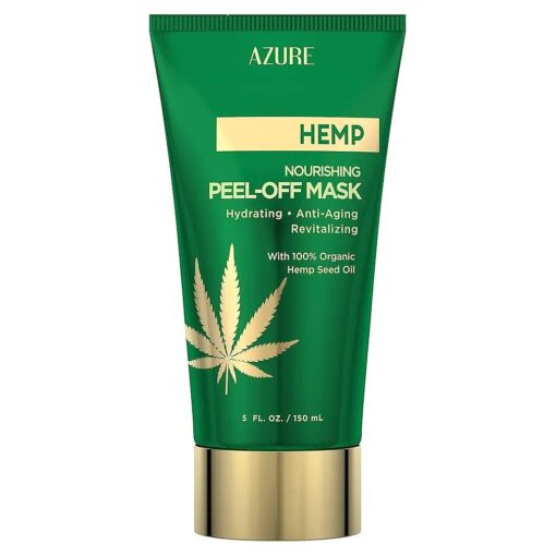 AZURE Hemp Nourishing Peel Off Facial Mask- Anti Aging & Hydrating Face Masks - Removes Blackheads, Dirt & Oils - With Hemp Oil and Hyaluronic Acid - Skin Care Made in Korea - 150mL / 5 fl.oz .