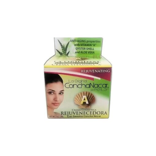 Concha Nacar Crema Rejuvenecedora con Vitamina A y Sabila, Rejuvenating Cream with VITAMIN A and Aloe 2 oz ( Pack of 1 )