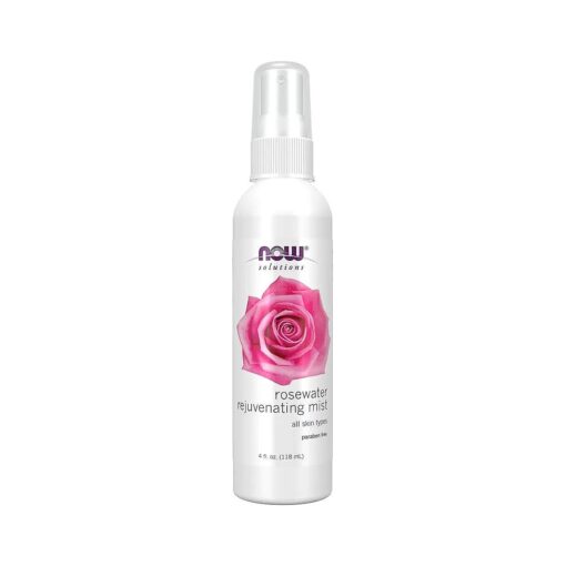 NOW Solutions Rosewater Rejuvenating Mist, Hydration and Rejuvenation Spray for All Skin and Hair Types, 4-Ounce