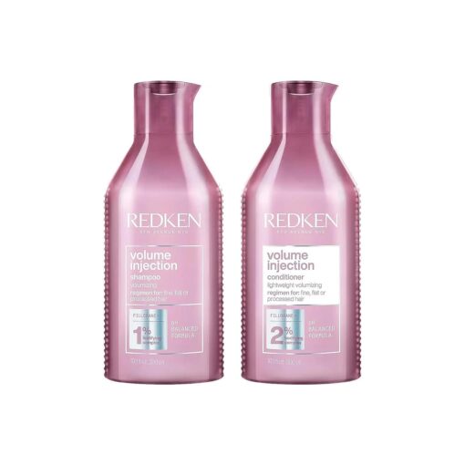 REDKEN Volume Injection Shampoo & Conditioner Set | For Fine Hair | Adding Lift & Body | Paraben Free