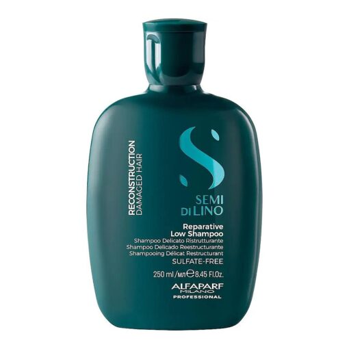 Alfaparf Milano Semi Di Lino Reconstruction Reparative Shampoo for Damaged Hair - Color Safe, Hydrating Shampoo for Dry Hair - Restores Fiber & Elasticity - Sulfate & Paraben Free - Vegan ( 8.45 oz )