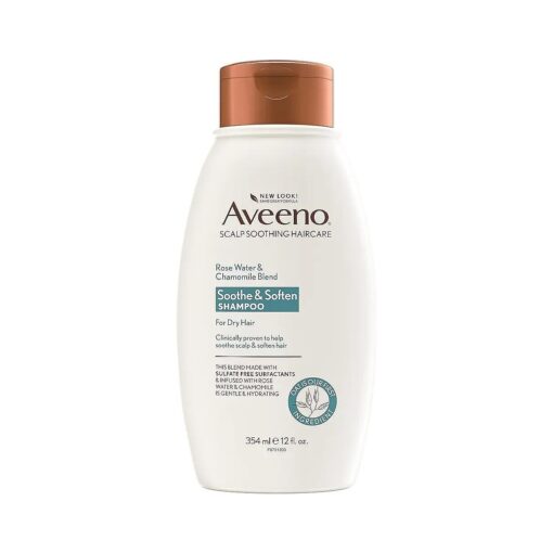 Aveeno Rose Water & Chamomile Shampoo for Dry Hair, Hydrating, 12 fl oz