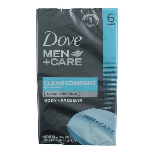 Dove Men+Care Body Soap and Face Bar to Hydrate Skin Clean Comfort More Moisturizing Than Bar Soap 3.75 oz 6 Bars