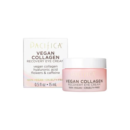 Pacifica Beauty, Vegan Collagen Overnight Recovery Eye & Face Cream, Hyaluronic Acid, Caffeine, Vitamin C & E, Hydrating & Moisturizing Skin Care for Aging and Dry Skin, 15ml - 0.5 fl oz