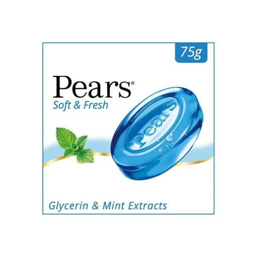 PEARS Soft & Fresh Soap - 98 % Pure Glycerin & Mint Extracts - 75 g ( Pack of 3 )