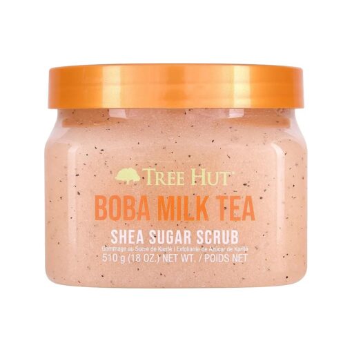 Tree Hut Boba Milk Tea Shea Sugar Exfoliating & Hydrating Body Scrub, 18 oz