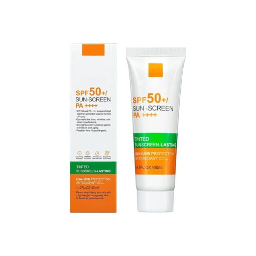 Hydrating Sunscreen, Face Sunscreen, Sunscreen for Face and Body, Tinted Sunscreen, Mineral Sunscreen, Sunblock, Body & Face Sunscreen Spf 50, Oxide, Titanium Dioxide, Hyaluronic Acid, Vitamin E Sunscreen for All Skin Types ( 1PCS )