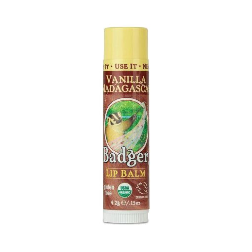 Badger Organic Vanilla Classic Lip Balm, 0.15 OZ