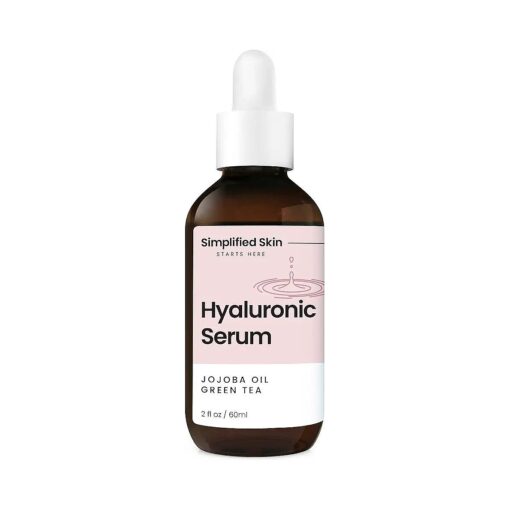 Hyaluronic Acid Vitamin C Serum for Face ( 2 oz ) w/Green Tea for Timeless Anti-Aging, Moisturizing Retinol Serum Alternative, No Ordinary Wrinkle Treatment, Hydrating Face Serum Oil by Simplified Skin