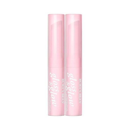 Burts Bees Gloss and Glow Glossy Balm, 100 % Natural Origin, Winning in Pink, 1 Tube