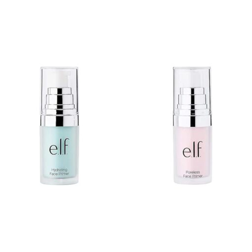 e.l.f., Hydrating Face Primer, Lightweight, Long Lasting, Creamy, Hydrates, Smooths, Fills in Pores and e.l.f, Poreless Face Primer Small