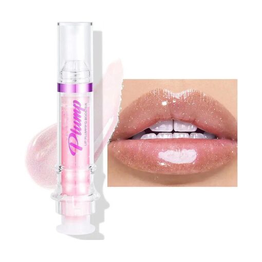 Lip Plumper 6 Colors Moisturizing Glossy Plumping Lip Gloss Long Lasting Hydrating Natural Lip Plumper for Women Girls ( Color 02 )