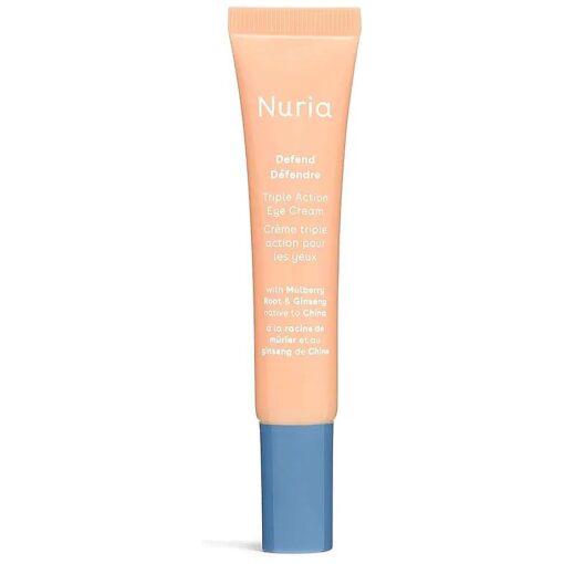 Nuria - Defend Triple Action Eye Cream for Dark Circles, Puffiness and Fine Lines, Nourishing Under Eye Cream with Ginseng and Mulberry Root, 15mL/0.5 fl oz