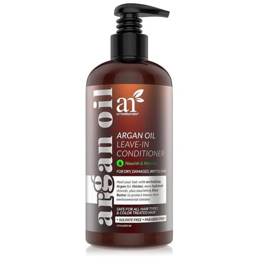 Artnaturals Argan Oil Leave-In Conditioner - ( 12 Fl Oz / 355ml ) - Made with Organic and Natural Ingredients - for All Hair Types - Treatment for Damaged, Dry, Color Treated and Hair Loss ( ANHA-0802 )