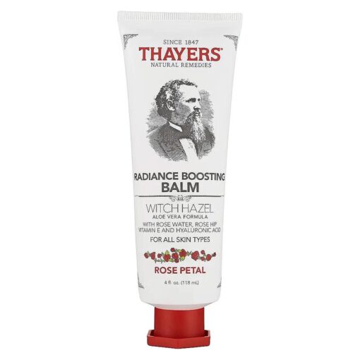 THAYERS Rose Petal Radiance Boosting Moisturizer with Hyaluronic Acid and Vitamin E, 4 Ounces