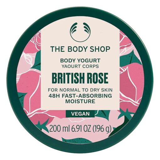 The Body Shop British Rose Body Yogurt - Instantly Absorbing Hydration from Head to Toe - For Normal to Dry Skin - Vegan - 6.91 oz