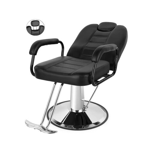 Artist hand Barbers Chairs, Heavy Duty Hydraulic Reclining Salon Chair Spa Furniture Shampoo Reclining Extra Wider Seat Beauty Hair Salon Equipment ( Black )