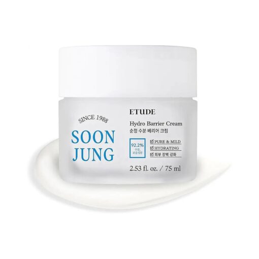 ETUDE HOUSE Soonjung Hydro Barrier Cream 75ml ( New Version ) | Moisturizing and Soothing Cream | Non-Comedogenic, Hypoallergenic & Fragrance Free Moisturizer for Face