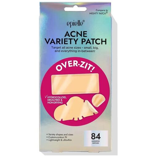 Epielle Acne Variety Patch Over-Zit - The Ultimate Hydrocolloid Solution of Acne Clear Patch ( 84 Ptches ) Acne Pimple Patches Blemish Patches ( Full Face )