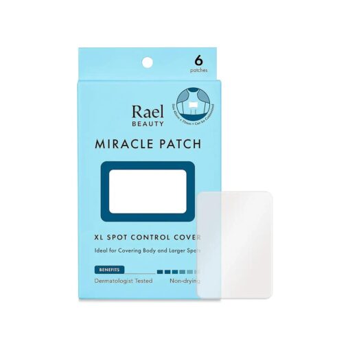 Rael Pimple Patches, Miracle XL Spot Control Cover - Hydrocolloid Acne Patches for Face, Zit and Blemish Spot, Back and Body, for All Skin Types, Vegan, Cruelty Free ( 6 Count )