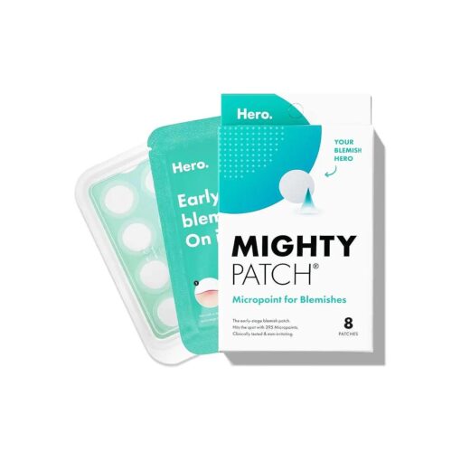 Mighty Patch Micropoint ( tm ) for Blemishes from Hero Cosmetics - Hydrocolloid Acne Spot Treatment Patch for Early Stage Zits and Hidden Pimples, 395 Proprietary Micropoints ( 8 Patches )