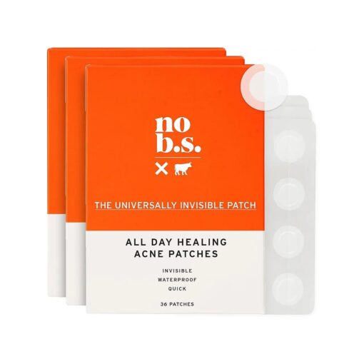 No BS Healing Acne Patches - Hydrocolloid, Acne Spot and Pimple Treatment to Prevent Acne Scars, Invisible On All Skin Tones ( 3 BOX of 36ct )