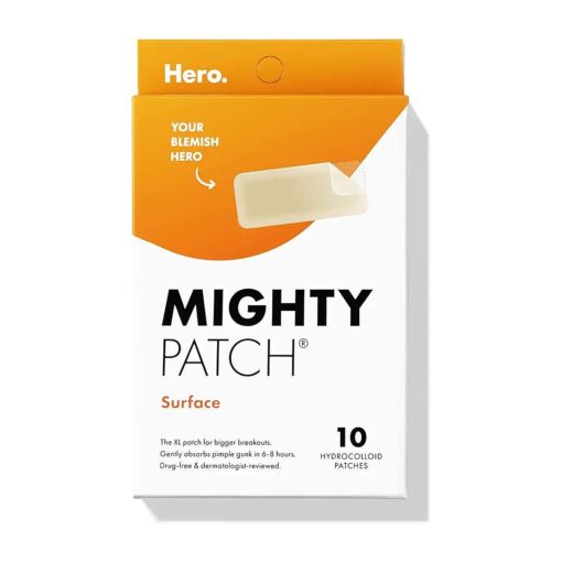 Mighty Patch Hero Cosmetics Surface Patch - Hydrocolloid Spot Patch for Body, Cheek, Forehead, and Chin ( 10 Count )