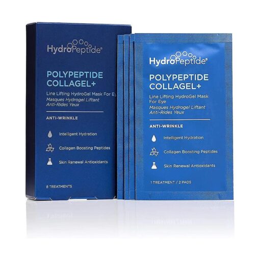 HydroPeptide PolyPeptide Collagel Eye Masks, Line-Lifting Hydrogel, Firmer Appearance and Hydration, 8 Treatments ( Packaging May Vary )