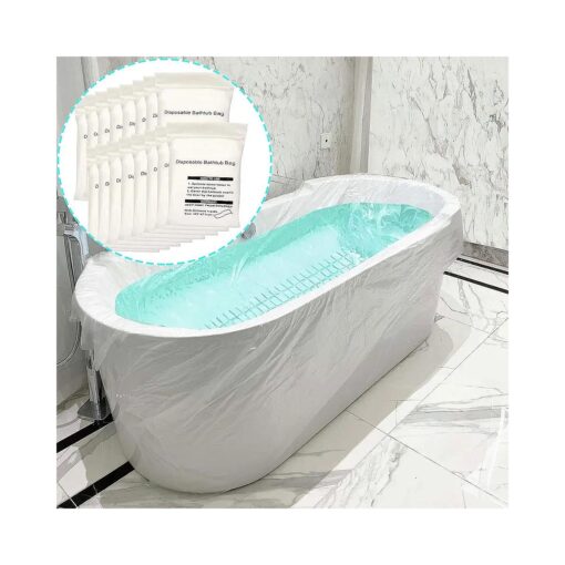 Disposable Bathtub Cover 24 Pcs, Large Plastic Bathtub Liner Bag for Travel and Household, Bath Film Bag for Bath Tub ( 102x47 inch )