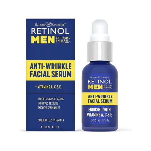 Retinol Men 's Anti-Wrinkle Facial Serum - The Original Retinol Anti-Aging Men 's Formula For Younger Looking Skin - Vitamin-Enriched To Smooth Fine Lines & Wrinkles, Improve Tone & Promote Firmness