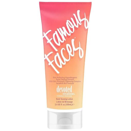 Devoted Creations Famous Faces Skin Perfecting Hypoallergenic Facial Tanning Lotion, 3.4 Fl, Oz .